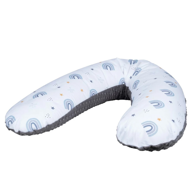 Jastuk za trudnicu i dojilju dugice Minky grey - Bubaba by FreeON®